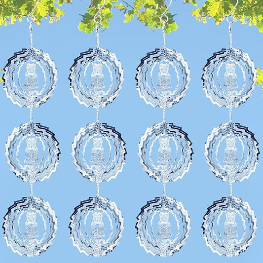 12 PCS Stainless Steel Bird deterrents for Outside,3D Bird Scarer Discs Set Pigeon Deterrent,Bird reflectors to Keep Birds Away Woodpecker Deterrent for House,Crow Deterrent-BloomoryGarden