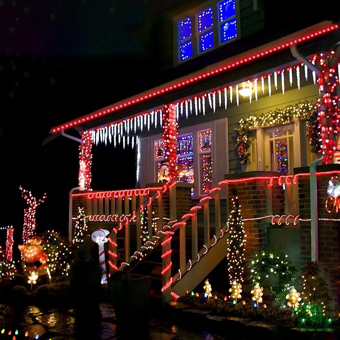 100ft LED Rope Lights Outdoor, 720 LED Connectable and Flexible Tube Lights with 8 Modes, Waterproof LED Rope Lighting for Garden, Patio, Pool, Bedroom, Party, Indoor Outdoor Christmas Decor (Red)-BloomoryGarden