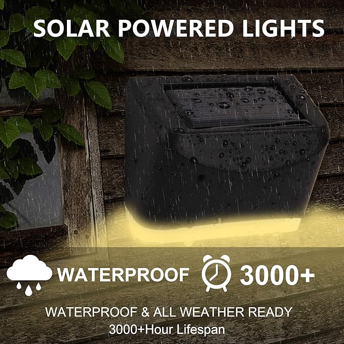 MAGGIFT 12 Pack Solar Deck Lights, Outdoor Solar Powered Fence Step Lights, Deck Lights Waterproof Outside Night Lights Decor for Steps Stairs Walkway Garden Fences Wall, Warm White-BloomoryGarden
