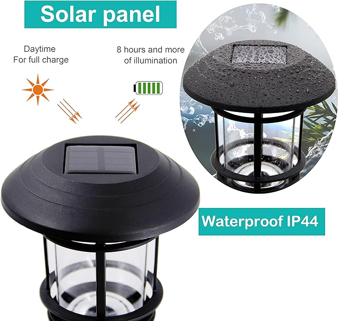 MAGGIFT Solar Powered Pathway Lights - 6 Pack, Waterproof, Warm White for Lawn, Patio, Yard, Walkway, Deck, Driveway-BloomoryGarden