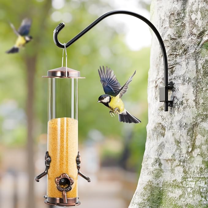 16 Inch 2 Pack Swivel Plant Hanger: Heavy Duty Hook for Bird Feeder, Plant, Flower Basket, Lantern, Wind Chime & More - Versatile Hanging Brackets Outdoor/Indoor Use Up to 22LB-BloomoryGarden