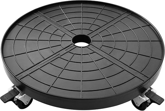 16 Inch Plant Caddy with Wheels Outdoor Indoor, Large Rolling Plant Stand for 500lb Heavy Duty Flower Pots, Round Plant Rollers Lockable Potted Planter Dolly, Black-BloomoryGarden