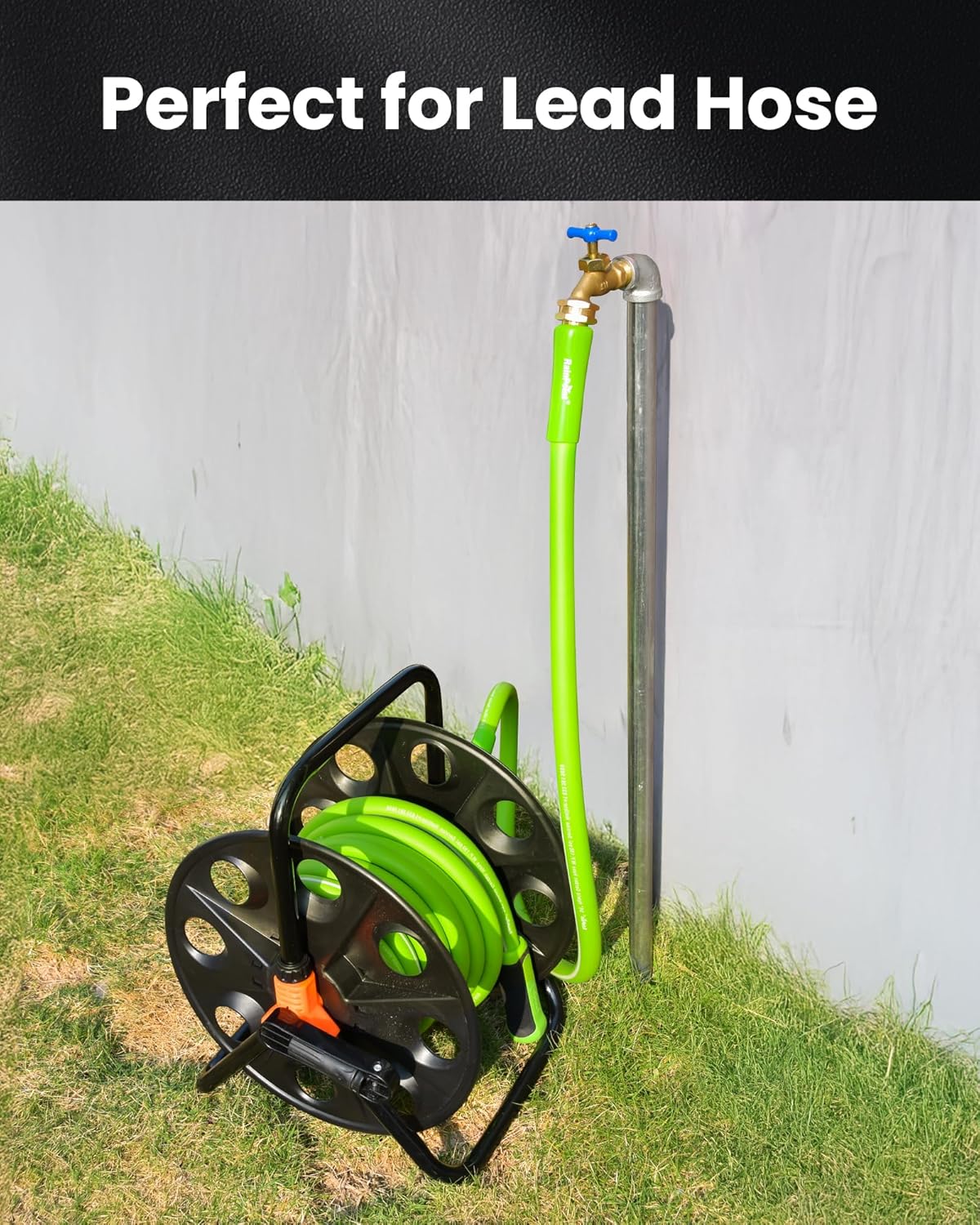 RAINPOINT Short Garden Hose 10ft - Lightweight Water Hose with Swivel Handle - Flexible, Heavy Duty, Hybrid Rubber, with Male to Female Fittings-BloomoryGarden