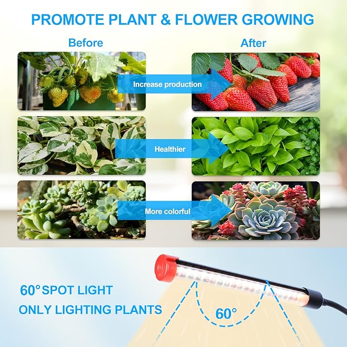 10-Head Grow Lights for Indoor Plants with Stand 90W, LED Plant Grow Light for Tall Houseplants, Bonsai Tree, Full Spectrum Growing Lamp with 4,8,12 Hr Timer, 24"-64" Adjustable Height-BloomoryGarden