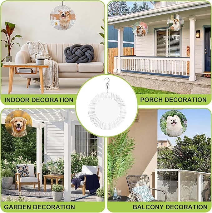 10 Pack Sublimation Wind Spinner Blanks 8 Inch,3D Wind Spinners Sublimation Blanks Products Bulk Aluminum Metal Sublimation Blank Wind Spinner for DIY Gift Indoor Outdoor Decoration-BloomoryGarden