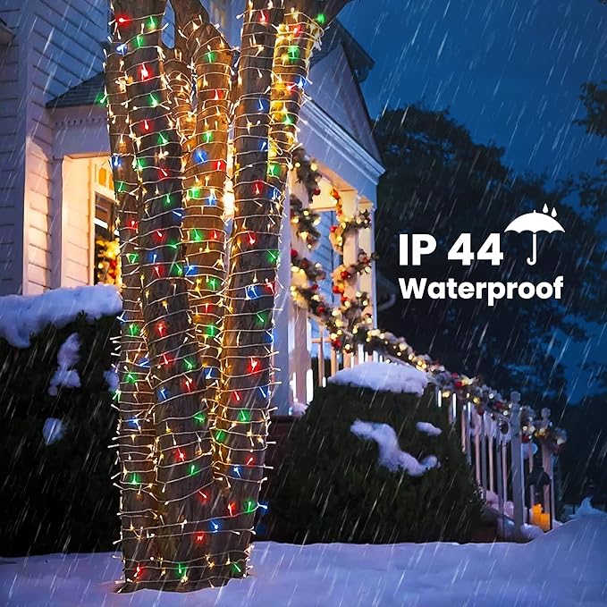 175Ft Christmas Lights Outdoor, 500 LED Christmas String Lights with 8 Modes, Timer, Waterproof Fairy Twinkle Lights for Christmas Party, Garden, Wedding, Holiday, Xmas Tree Decorations (Multicolor)-BloomoryGarden