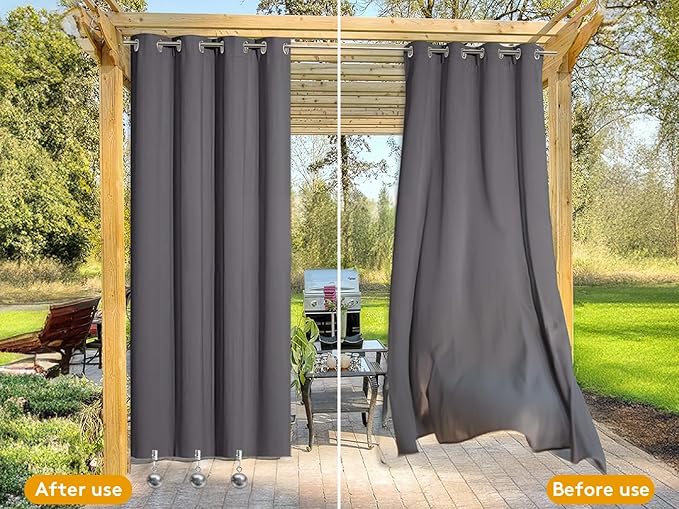 10 Pack Heavy Duty Curtain Weights for Outdoor, Stainless Steel Drapery Clip Keepping Curtain Panel Straight, Keep Outdoor Curtain Flag from Waving, Help Weigh Down Sun Curtain Tablecloth Garden Flag-BloomoryGarden