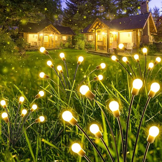 10-Pack Solar Outdoor Lights for Garden Decorations, 80 LED New Upgraded Solar Firefly Lights (Sway by Wind), Solar Lights Outdoor Waterproof for Outdoor Pathway Patio Yard Porch Decor (Warm White)-BloomoryGarden