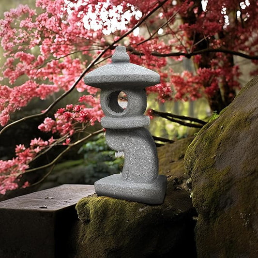 14’’ High Asian Solar-Powered Zen Pagoda Garden Statue LED Light Solar Lamp for Outdoor Japanese Decoration Aesthetic Garden Figurines-BloomoryGarden