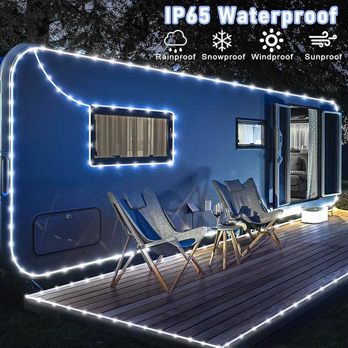 100FT 300 LED Rope Lights for Outside, Christmas String Lights with Waterproof 8 Modes, Connectable Plug in Fairy Lights for Indoor Bedroom Outdoor Patio Pool Garden Party Holiday Decor, White-BloomoryGarden