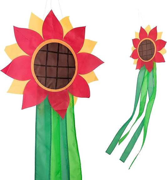 Madrona Brands Red Flower Windsock | Durable Outdoor Hanging Decoration | Yard, Garden, Patio, Home and More | 42-Inch-BloomoryGarden