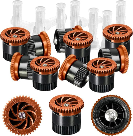 10 Pieces Variable Arc Nozzle, Replacement Pop-up Sprinkler Heads Compatible with Most of Adjustable Pop Up Sprinkler Spray Head for Garden Lawn Irrigation (8AN)-BloomoryGarden