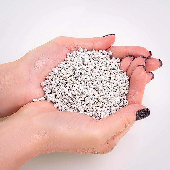 Organic Perlite - Medium/Fine Grade (4 Quart Bag) Horticultural Soil Amendment for Indoor & Outdoor Container Plants for Drainage Management and Enhanced Growth