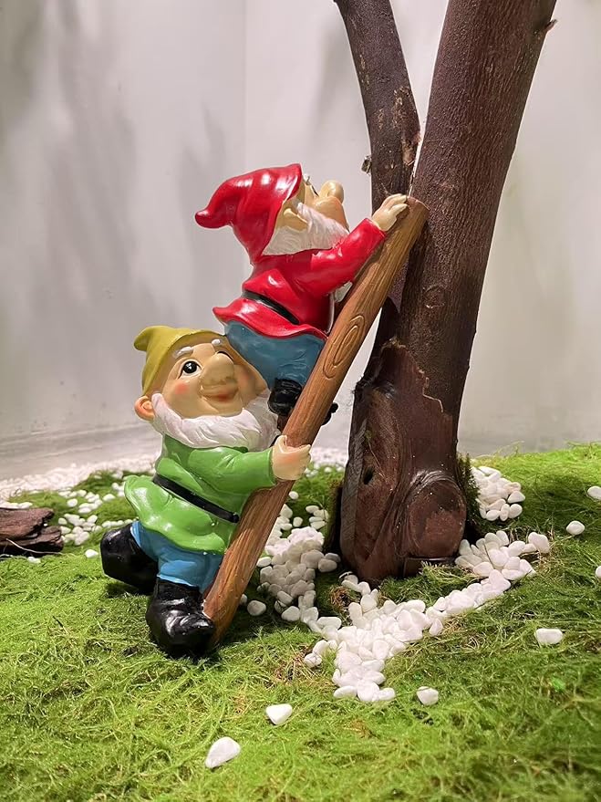 10.5'' Funny Garden Gnomes Statues, Weather-Proof Large Resin Outdoor Decor Garden Sculptures Cute Yard Decorations,Ideal Ornament for Outside Pond Pool Patio Front Porch Backyard-BloomoryGarden