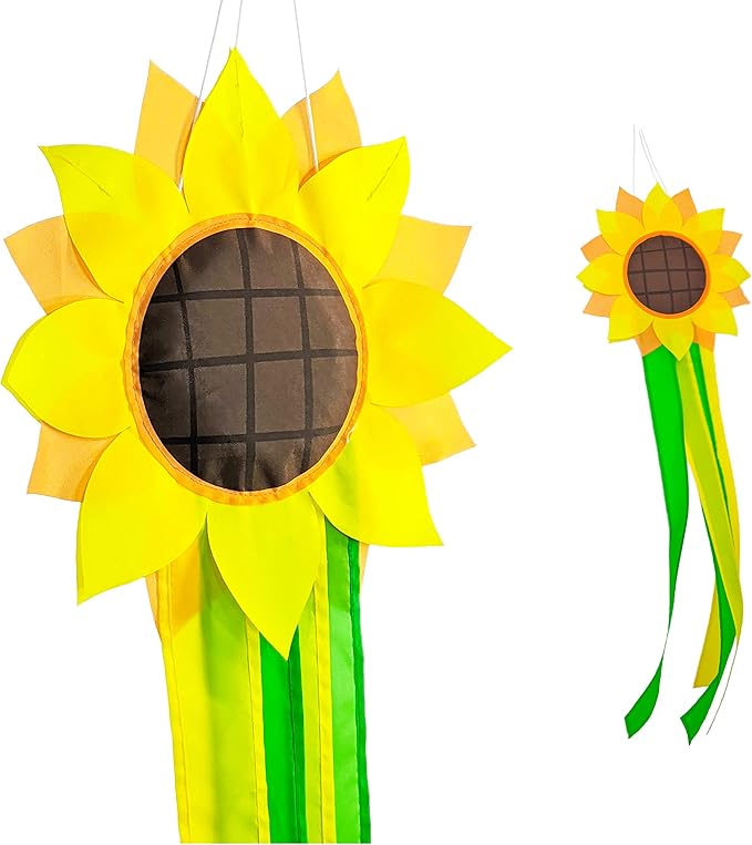 Madrona Brands Sunflower Windsock | Durable Outdoor Hanging Decoration | Yard, Garden, Patio, Home and More | 42-Inch-BloomoryGarden