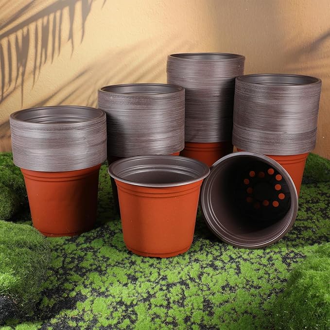 Hushee 1500 Pcs 4 Inch Plastic Plants Nursery Pots Bulk Seed Starting Pots with Drainage Holes Plastic Planters Planting Pots Indoor Outdoor for Flower Transplanting Supplies (Classic)