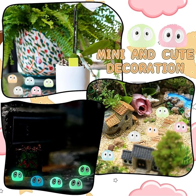 Luminous Mini Resin Animals - 130 Pcs Tiny Animals Mini Ducks Tortoise Rabbit Panda Mushroom Fruits Seashells Set Figurines Glow in The Dark Garden Miniatures Fairy Garden Accessories-BloomoryGarden