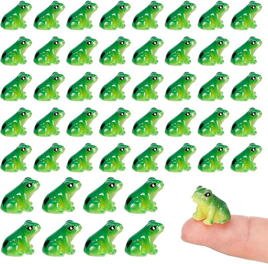 100 Pcs Mini Resin Frogs, Cute Green Frog Tiny Frogs Mini Frogs Figurines Miniature Frogs Animals Figurines Ornament for DIY Crafts Landscape Aquarium Dollhouse Fairy Garden Decor Potted-BloomoryGarden