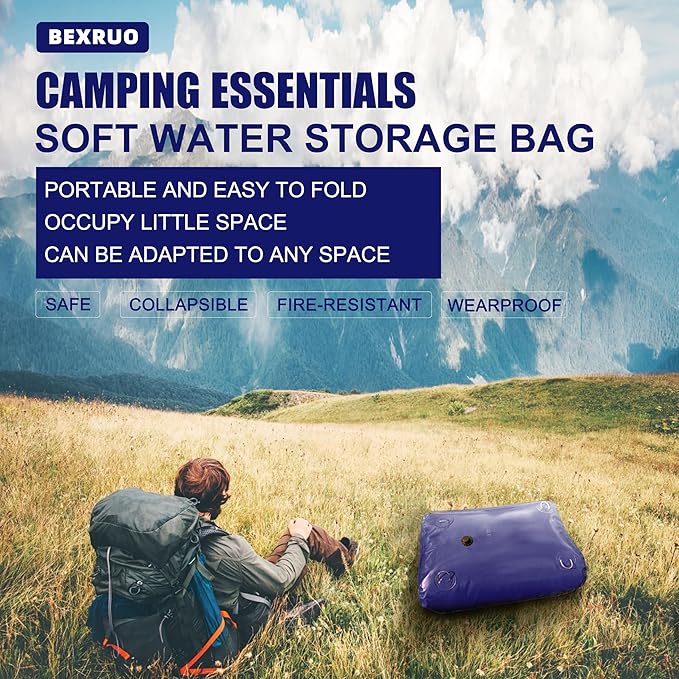 100Gal Portable Water Storage Bladder, Foldable Large Capacity Container Water Tank, Agricultural Irrigation, Camping, Firefighting, Outdoor Household Water-BloomoryGarden