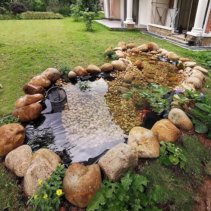 10 x 15 FT Pond Liner, 20 Mil Fish Pond HDPE Liner, Pond Liners for Outdoor Ponds, Koi Ponds, Garden Fountain, Waterfall-BloomoryGarden
