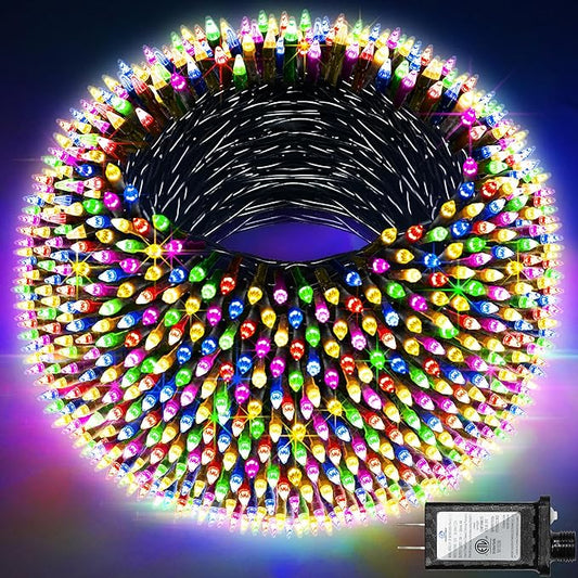 1500 LED 492FT Christmas Lights Outdoors, Green Wire LED String Lights with Timer Memory, Christmas Tree Lights for Indoor Outdoor Christmas Decorations Party Xmas Wedding Garden Patio (Multicolor)-BloomoryGarden