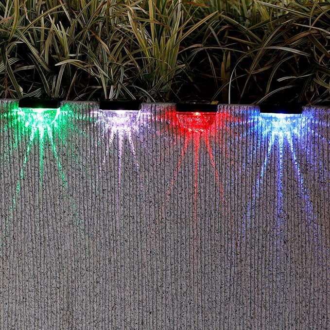 12 Pack Solar Deck Lights Outdoor, Solar Step Lights Waterproof for Outside, Yard, Patio, Garden, Pool, Railing, Stairs, Fence (Color Changing)-BloomoryGarden