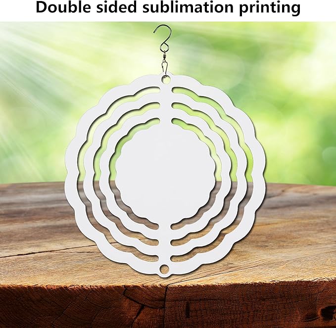 10 pcs Sublimation Wind Spinner Blanks 3 Inch Round 3D Aluminum Sublimation Blanks Wind Spinners Bulk Hanging Wind Spinners DIY Crafts Sublimation Ornaments-BloomoryGarden