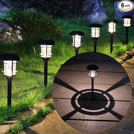 MAGGIFT Solar Powered Pathway Lights - 6 Pack, Waterproof, Warm White for Lawn, Patio, Yard, Walkway, Deck, Driveway-BloomoryGarden