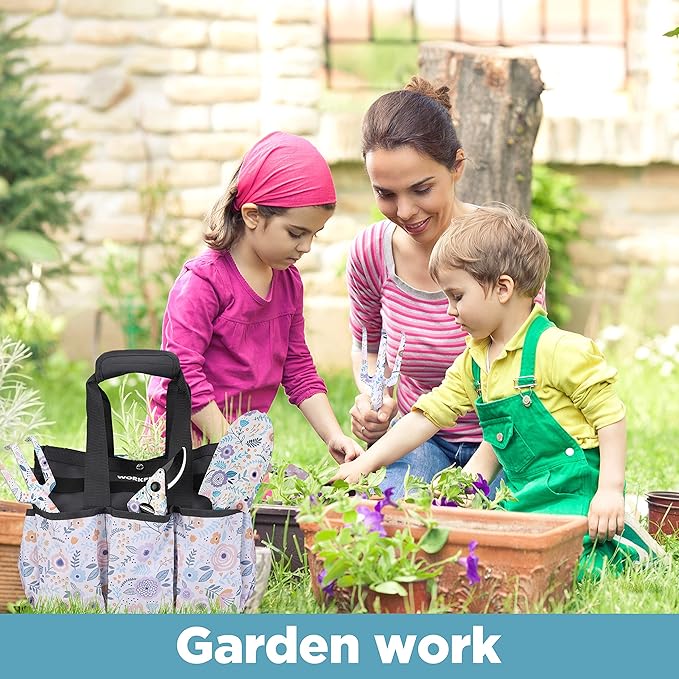 WORKPRO 5PCS Garden Tool Set, Aluminum Heavy Duty Gardening Tool Set with Garden Tool Bag, Outdoor Garden Hand Tools, Garden Gifts-BloomoryGarden