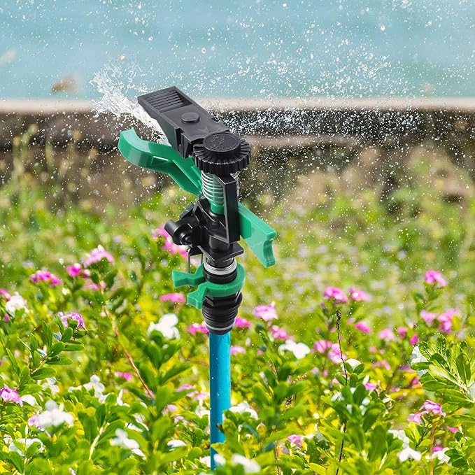 1/2 Inch Plastic Impact Sprinklers Heads Adjustable 0-360 Degree Pulsating Oscillating Watering Sprinkler Head for Garden Law Grass Yard Irrigation Supplies (4 Pieces)-BloomoryGarden