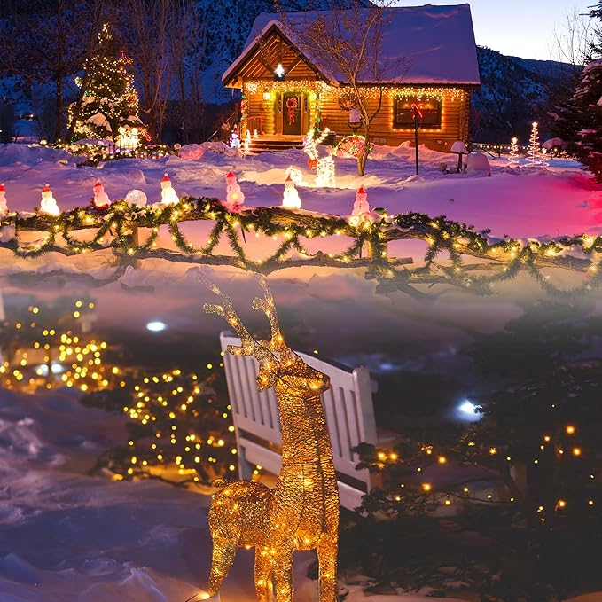 100 LED Christmas String Lights, 39FT Indoor Christmas Lights Plug-in with 8 Modes & Timer & Memory Function, Waterproof Christmas Lights Outdoor for Holiday Party Christmas Tree Decor-BloomoryGarden