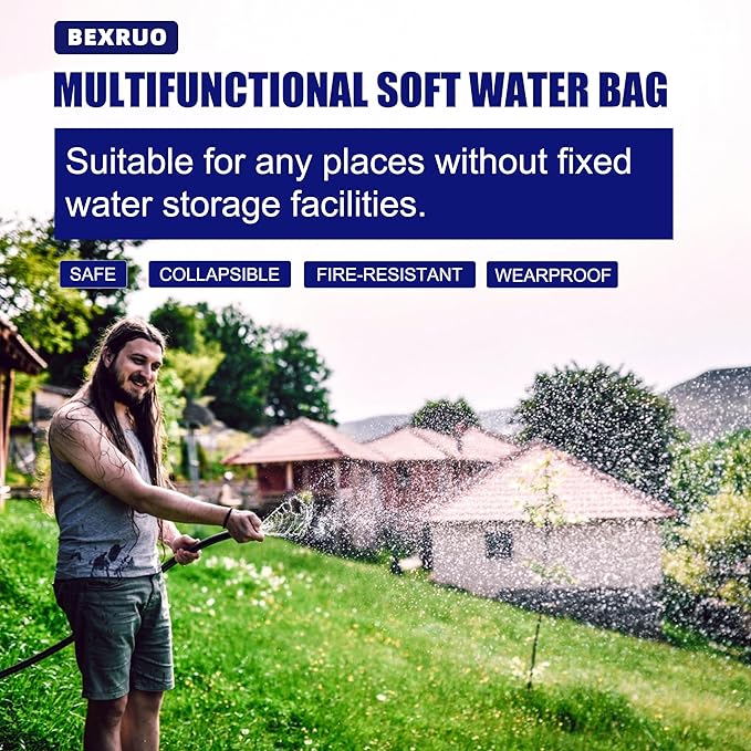 100Gal Portable Water Storage Bladder, Foldable Large Capacity Container Water Tank, Agricultural Irrigation, Camping, Firefighting, Outdoor Household Water-BloomoryGarden