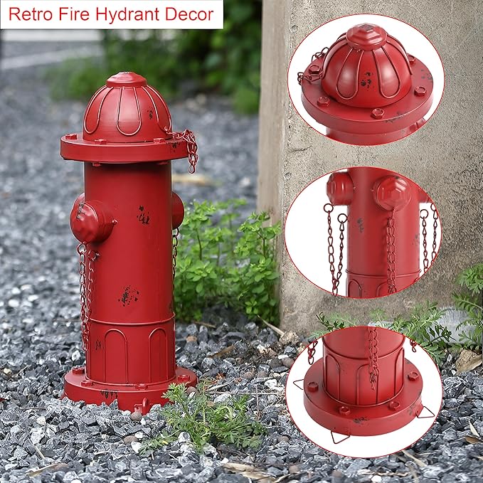 16.5" H Metal Fire Hydrant for Dogs to Pee On, Vintage Dog Fire Hydrant Pee Post for Outdoor Decor-BloomoryGarden
