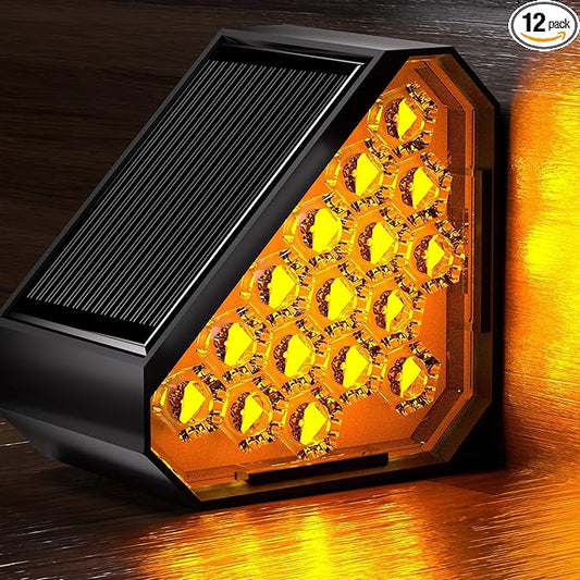 12-Pack Solar Step Lights, Solar Powered Outdoor Waterproof IP67, Auto On Off, Dusk to Dawn LED Stair Lights for Outside Garden, Deck, Front Step, Front Porch, Pathway, Patio-BloomoryGarden
