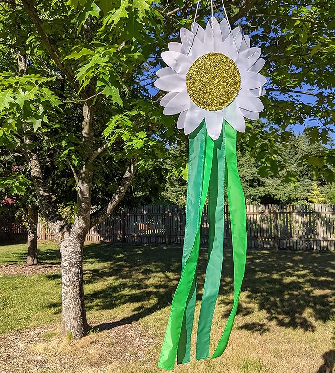 Madrona Brands Daisy Flower Windsock | Durable Outdoor Hanging Decoration | Yard, Garden, Patio, Home and More | 42-Inch-BloomoryGarden